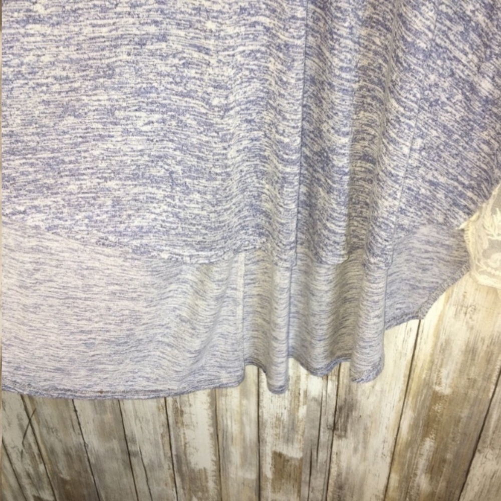 Umgee Purple Oversized Lace Side High Low Blouse - Picture 2 of 5